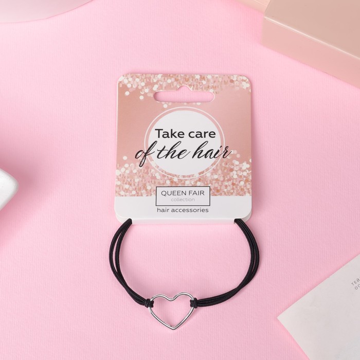 Резинка для волос «Дафна», сердце, 4.5 см - Фото 1