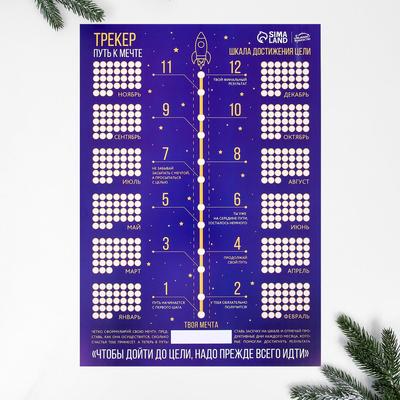 Календарь-трекер новогодний  «Новый год: Путь к мечте», формат А3