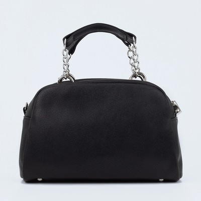 Сумка-саквояж на молнии, цвет чёрный