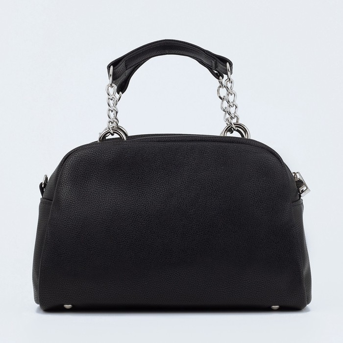 Сумка-саквояж на молнии, цвет чёрный - Фото 1