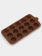 Форма для конфет и шоколада Доляна «Цветочки», силикон, 21×10×2 см, 15 ячеек, МИКС - Фото 3