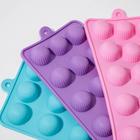 Форма для шоколада Доляна «Шарики», силикон, 24×11,5 см, 15 ячеек (d=2,8 см), цвет МИКС - Фото 5