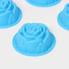 Набор форм для выпечки Доляна «Роза», силикон, 8×3,5 см, 6 шт, цвет МИКС - Фото 3