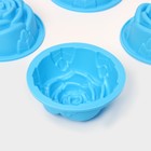 Формы для выпечки кексов Доляна «Роза», силикон, 8×3.5 см, набор 6 шт., синие - Фото 4