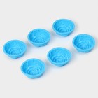 Формы для выпечки кексов Доляна «Роза», силикон, 8×3.5 см, набор 6 шт., синие - Фото 5