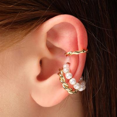 Серьги «Каффы» жемчужная диадема, цвет белый в золоте