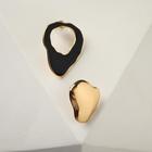 Серьги с эмалью «Кляксы» , цвет чёрный в золоте - Фото 1