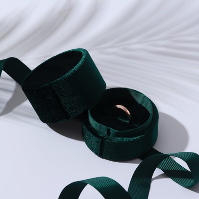 Футляр из корейского бархата под серьги/кольцо "Сюрприз" 5,8*5,3см, цвет изу