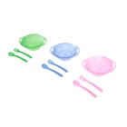 Набор детской посуды «Обжорка», 3 предмета: миска с крышкой, вилка, ложка, цвета МИКС - Фото 2