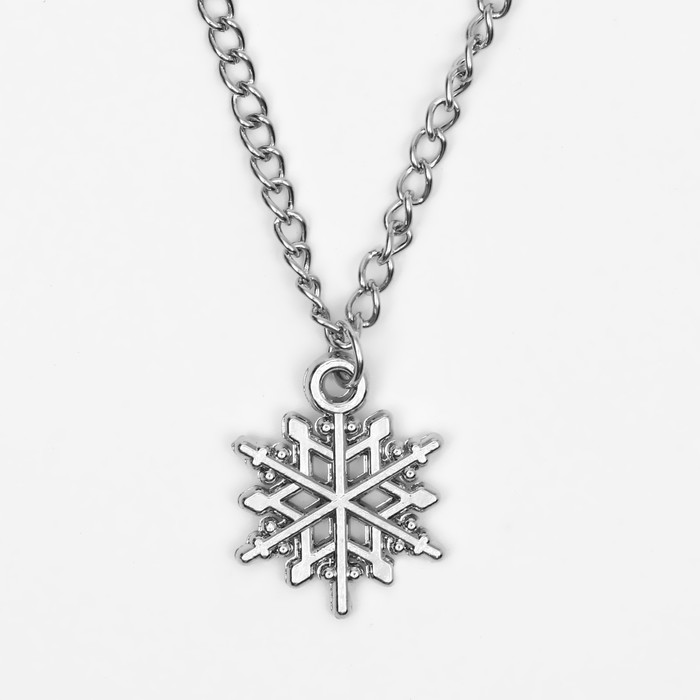 Кулон «Снежинка» let it snow, цвет белый в серебре, 35 см - Фото 1