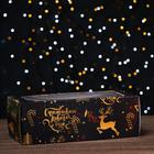 Коробка подарочная новогодняя складная, с окном, "Рождественская ночь", 16 х 35 х 12 см. 7068213