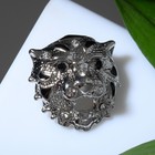 Брошь «Тигр», цвет чёрный в серебре - Фото 1