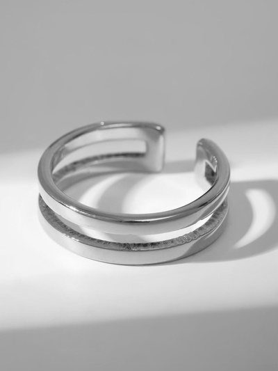 Кольцо безразмерное «Грация», цвет серебро