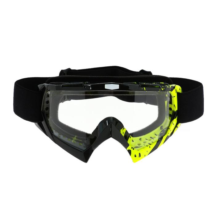 Очки-маска для езды на мототехнике, стекло прозрачное, цвет черный-желтый, ОМ-17 - Фото 1