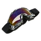 Очки-маска для езды на мототехнике, стекло сине-фиолетовый хамелеон, черно-белые, ОМ-18 - Фото 3