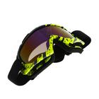 Очки-маска для езды на мототехнике, стекло сине-фиолетовый хамелеон, черно-желтые, ОМ-24 - Фото 3