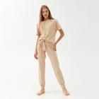 Комплект женский (футболка, брюки) MINAKU: Home comfort цвет бежевый, р-р 44 - фото 42988859