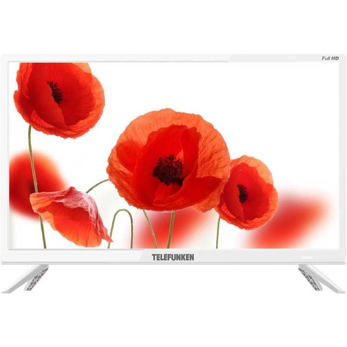 Телевизор Telefunken TF-LED24S72T2, 23,6", 1366х768, DVB-T2, 1xHDMI, 1xUSB, белый - Фото 1