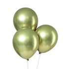 Воздушные шары латексные 12" «Хром», 5 шт., салатовые - Фото 1