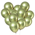 Воздушные шары латексные 12" «Хром», 5 шт., салатовые - Фото 2