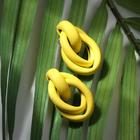 Серьги пластик «Боттега» широкие кольца, цвет жёлтый - Фото 1