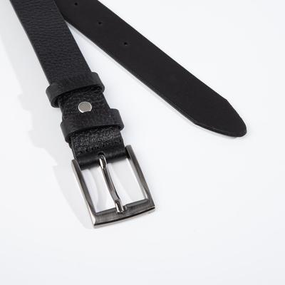 Ремень детский, ширина 3 см, винт, пряжка металл, цвет чёрный