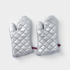 Набор прихваток Доляна «Профи», 2 шт., 30×16×2 см, полиэстер, серый - Фото 3