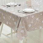 Клеёнка на стол «Ромашковое поле», на тканевой основе, ширина 137 см, рулон 20 метров, толщина 0.25 мм, цвет коричневый - Фото 2