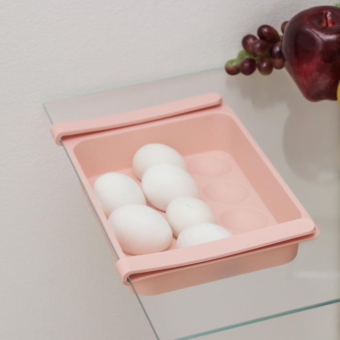 Полка для яиц в холодильник, подвесная, 12 ячеек, 26×17×5 см, цвет МИКС - фото 1888147082