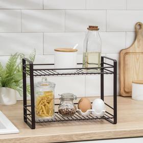 Полка кухонная для банок и специй Доляна, 31×13×23 см, цвет коричневый