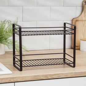 

Полка кухонная для банок и специй Доляна, 31×13×23 см, цвет коричневый