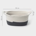 Корзина для хранения плетёная ручной работы LaDо́m «Рита», 34×23×14 см, цвет серый - Фото 2