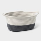 Корзина для хранения плетёная ручной работы LaDо́m «Рита», 34×23×14 см, цвет серый - Фото 4