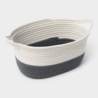Корзина для хранения плетёная ручной работы LaDо́m «Рита», 34×23×14 см, цвет серый - Фото 5