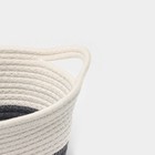 Корзина для хранения плетёная ручной работы LaDо́m «Рита», 34×23×14 см, цвет серый - Фото 6