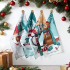 Набор новогодних кухонных полотенец Доляна «Веселого Нового года» 35×60 см-4 штуки, 100% хлопок - Фото 1