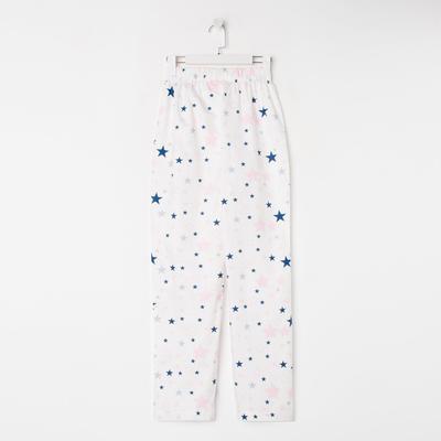 Брюки домашние женские KAFTAN Pink stars, размер 40-42, белые