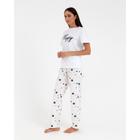 Брюки женские KAFTAN "Pink stars", р. 44-46, белый - фото 23411845