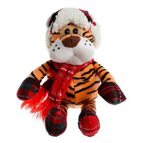 Мягкая игрушка «Тигр», с шарфом, 17 см