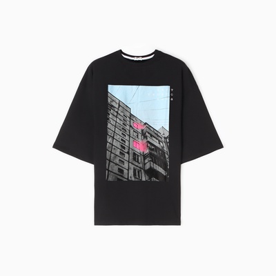 Футболка «Окна», черный, р. 48, KAFTAN