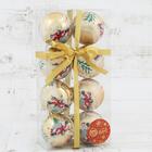 Ёлочные игрушки «Дед Мороз на автомобиле», шары новогодние, d=6 см, набор 8 шт., золото - Фото 2