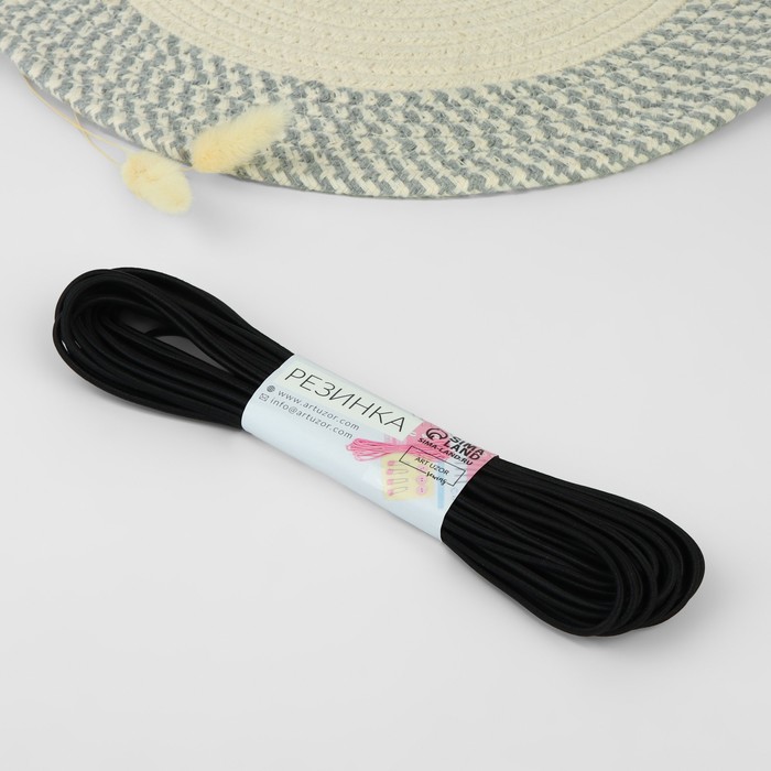 Резинка шляпная, 3 мм, 10±0.5 м, чёрная
