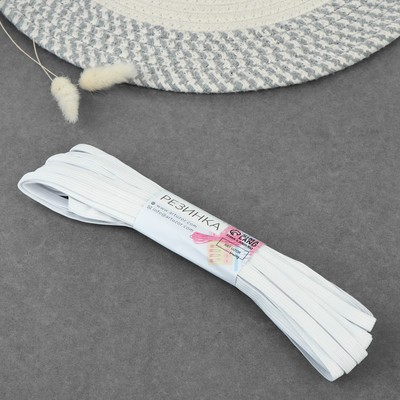 Резинка вязаная, 8 мм, 10±0.5 м, белая