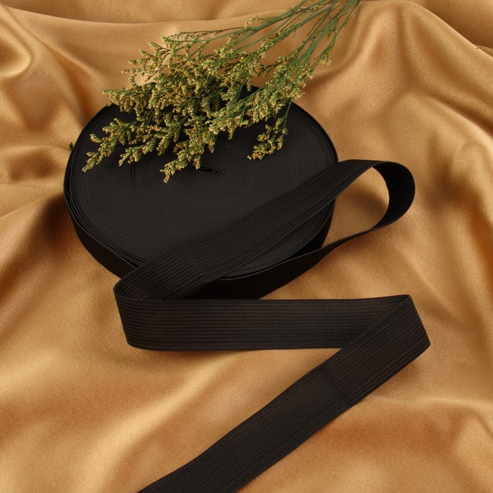 Резинка вязаная, 30 мм, 25±2 м, чёрная