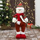 Мягкая игрушка "Снеговик - пузанчик" 10х42 см, красно-зелёный - фото 9337942