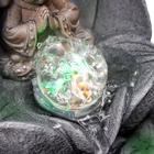 Фонтан настольный от сети, подсветка "Маленький будда в лотосе" серый мрамор 30х20,5х20,5 см - фото 8812962