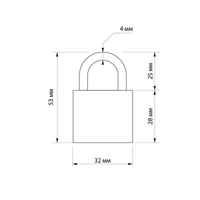 Замок навесной LOCKLAND, с влагозащитной дужкой, 32 мм