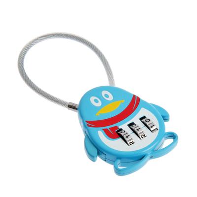 Замок навесной кодовый, «Пингвин», голубой