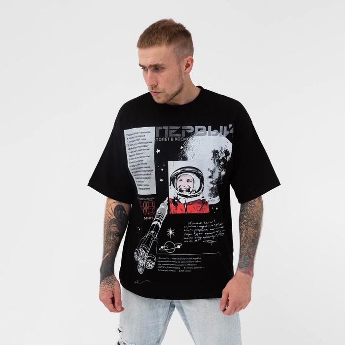 Футболка мужская KAFTAN "Первый", черный, р. 54 - Фото 1