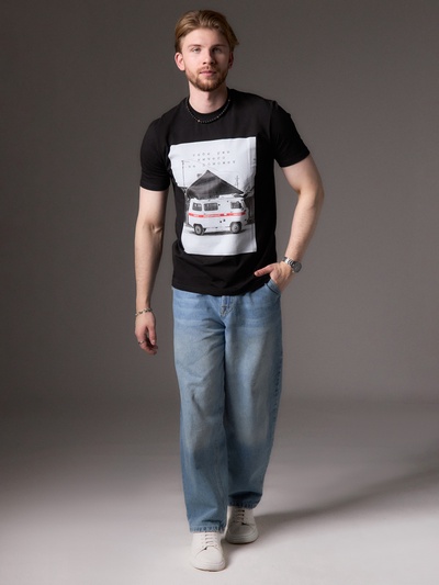 Футболка мужская KAFTAN «Помощь», размер 54, чёрная